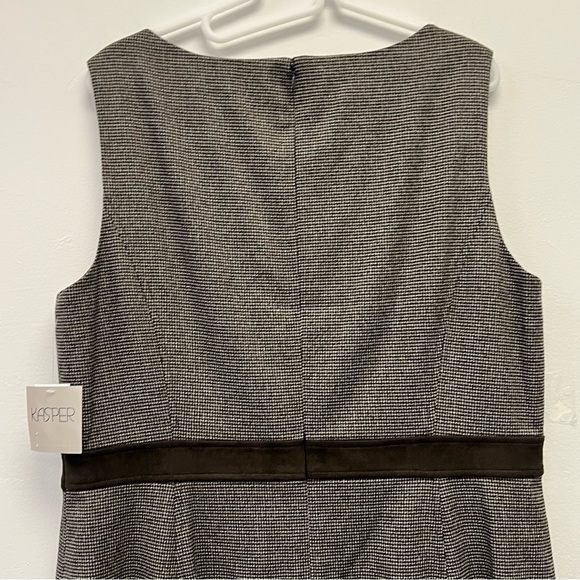 Kasper Plus Size Sleeveless Mini Houndstooth Sheath Dress, Brown/White Size 16 - Picture 11 of 16